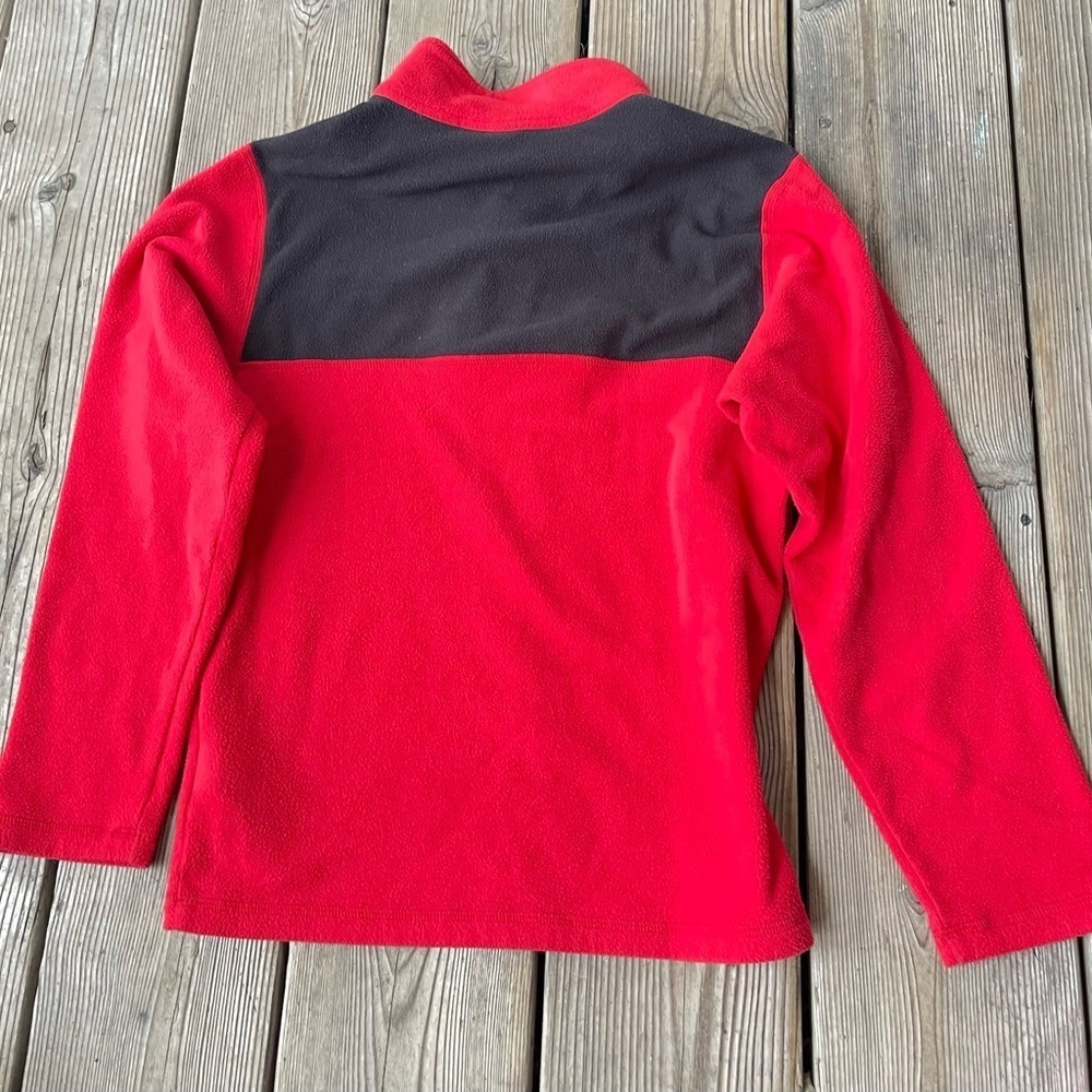 The North Face Boy’s Jacket Fleece Shirt Pull Over Red and Black - Picture 2 of 5